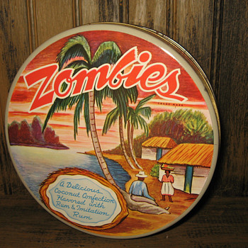 Vintage ZOMBIES candy confectionary trademark tin New Orleans/ Deep South USA - Advertising