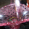 cranberry basket with handle 