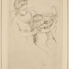 Mary Cassatt 1905 Drypoint - "Looking into the Hand Mirror, No. 2"