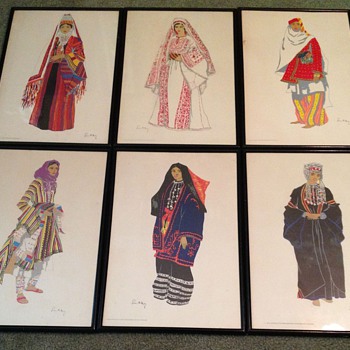 6-Vintage Costumes of the Holy land Original Prints by Susan Southby - Posters and Prints