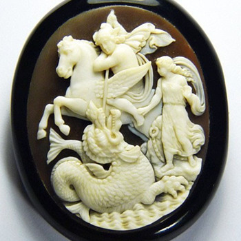 Rare cameo of Perseus and Andromeda - Victorian Era