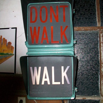 Vintage Walk, Don't walk street sign light - Signs