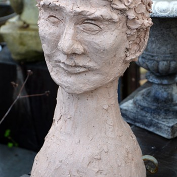Another Head Planter - this one handmade - Art Pottery