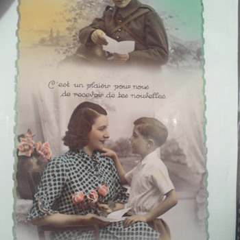 An old card which dates back to those days when fathers had to leave their families and go to war... - Cards