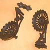 Eastlake Cast Iron oil lamps holders, Castiron hook