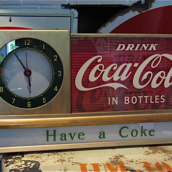 1950s Coca Cola Light-up Counter Clock Sign