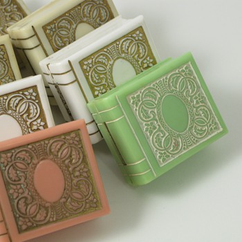 Vintage Green Celluloid Book Shaped Ring Box - Fine Jewelry