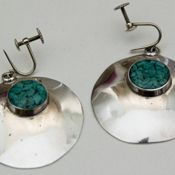 1960's/1970's Sterling Silver Modernist Earrings