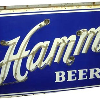 Hamms outdoor 2 sided porcelain neon