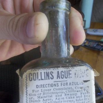 collins ague cure, anyone know the rarity or value of somthing like this? - Bottles