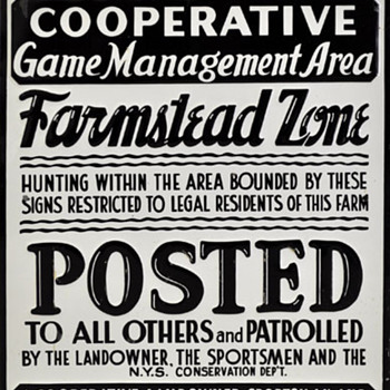 NY State Farmstead Zone Tin Sign