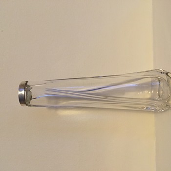 1912 Bud vase in clear glass silver rim - Art Glass