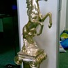 made in italy.silver horse with stand.
