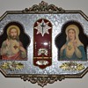 Religious art etched metal framed candle Mystery Art? Framed