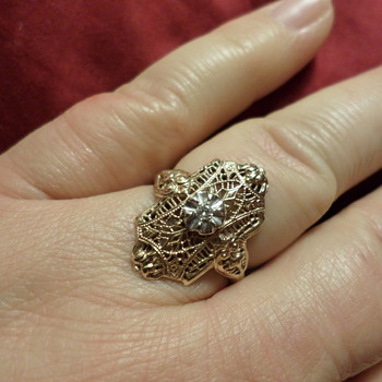 10k filigree and diamond ring - Fine Jewelry