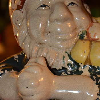 Favorite Find of the Week! An Old Gnome with a Bunch of Fruit - Art Pottery