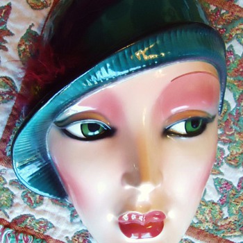 Art Deco ceramic mask, Clay Arts,  San Francisco