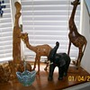 Collection of animals and a Fenton basket 