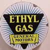 20" Ethyl Gas General Motors  & 30" Red Crown Porcelain signs