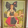 Vintage Girl & Ducks Framed Linen