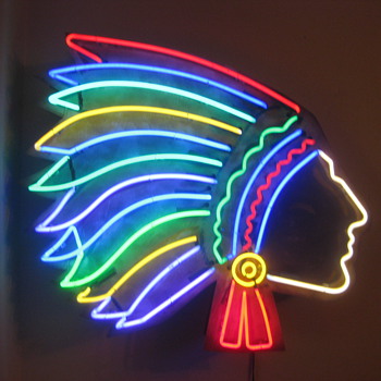 Vintage 1940'S NEON INDIAN sign - Signs