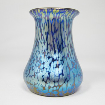 Loetz Cobalt Papillon Art Glass Vase Series III production ca. 1920 - Art Glass