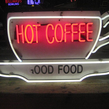 Vintage / Neon HOT COFFEE sign - Signs