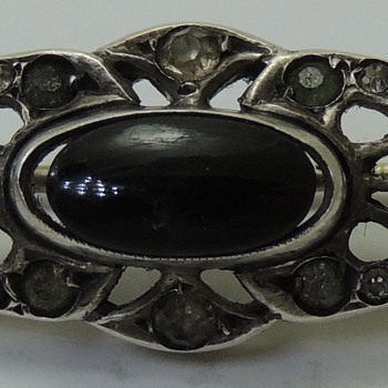 Brooch for WOMEN- Sterling & Onyx - Marked GERMANY