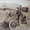 WW1 soldier on Indian motorcycle with sidecar