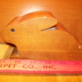 wooden rabbit-shaped container