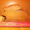 wooden rabbit-shaped container