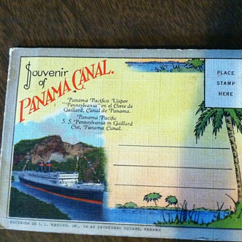 Vintage postcard album Souvenir of Panama Canal