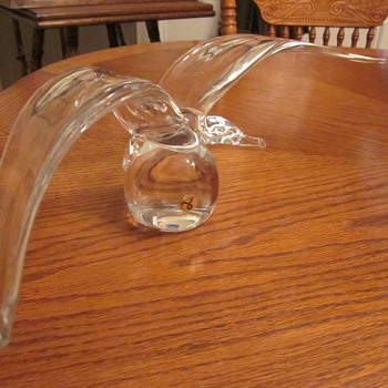 Large Italian Signed Crystal Paperweight - Art Glass