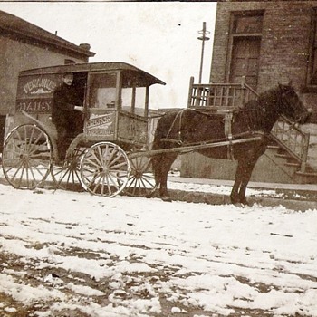 Old Horse Drawn Milk wagon and truck from hometown . Remember Milk delivery :-)