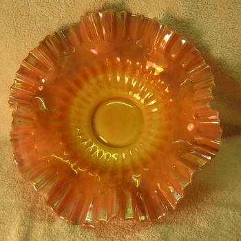 New Martinsville Peachblow Brides Basket - Art Glass