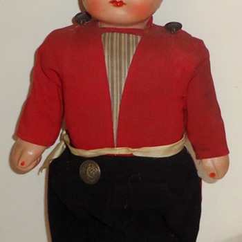 Antique Composition ,Tin, Wood & Cloth Walking Doll