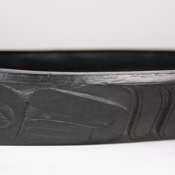 early Haida argillite canoe-shaped feast bowl - Native American