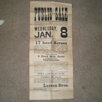Public Sale Poster - Signs