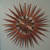 Mid Century Modern Seth Thomas Teak Sunburst Wall Clock