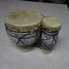 SKIN COVERED POTTERY DOUBLE DRUM