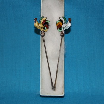 sterling silver cocktail picks - Silver