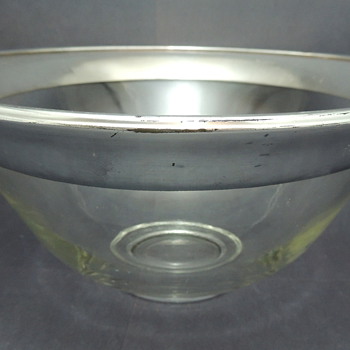Two Large Silver Rimmed Serving Bowls