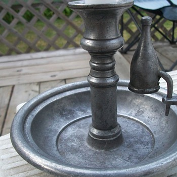 my collection Spanish pewter candle holders 