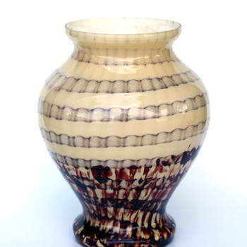 WELZ???? Stripes and Spots with a spiral purple glass - Art Glass