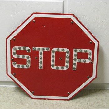 Red Griswold Stop Sign with Marbles - Signs