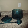 L. E. Smith? Depression glass punch bowl with ladle