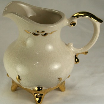Vintage Creamer Glazed Pottery Signed "By Marine"