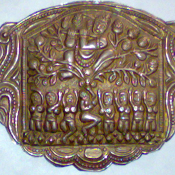 PURE SILVER AMULET OF KRISHNA DARBAR VERY RARE