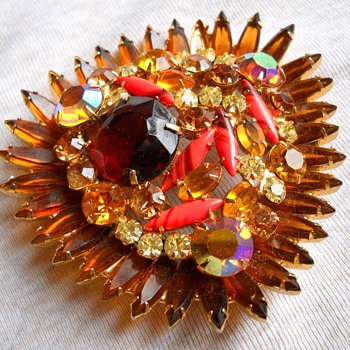 Huge Juliana Style Brooch - Costume Jewelry