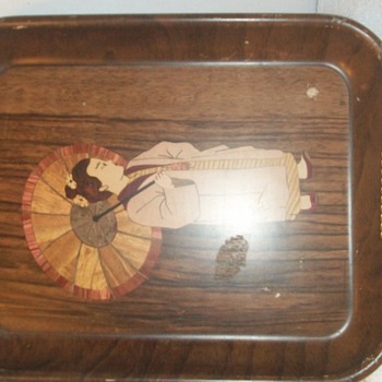 pre prohibition tray copy of oriental inlay 